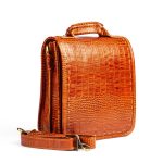 کیف دستی و دوشی چرم طبیعی مدل آناویز چرم (کروکو - عسلی)
