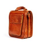کیف دستی و دوشی چرم طبیعی مدل آناویز چرم (کروکو - عسلی) - Image 2